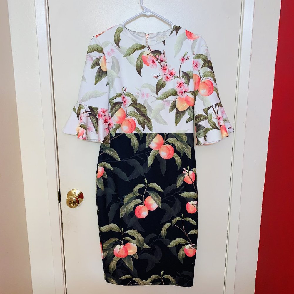 Ted Baker Ulina Peach Blossom Midi Shift Dress 2